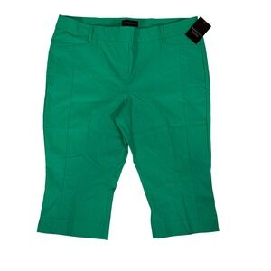 Rekucci Curvy Emerald Green Capri Pants Women 22W Stretch Cropped RE6012 NWT